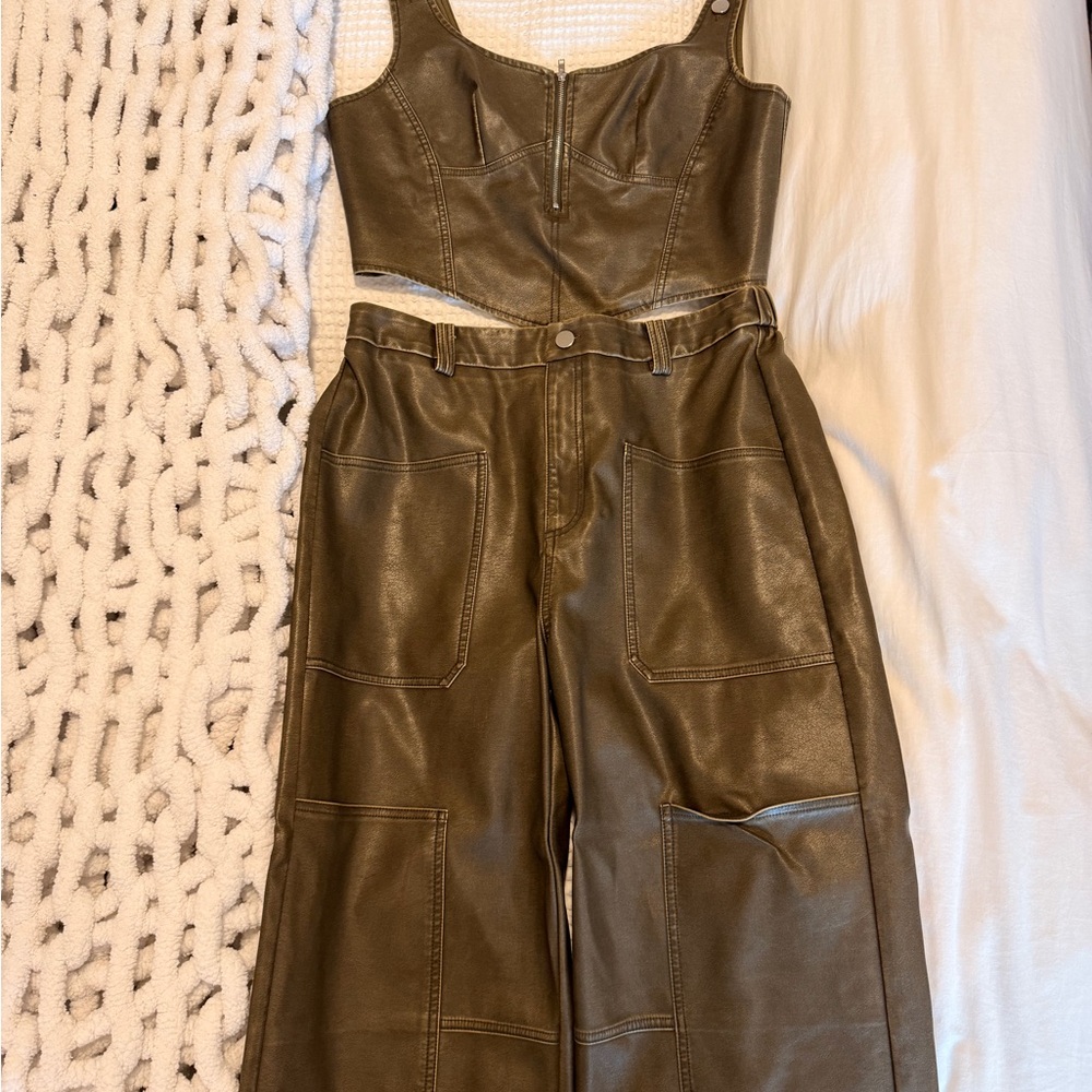 Fashion Nova Olive Wide Leg Jumpsuit